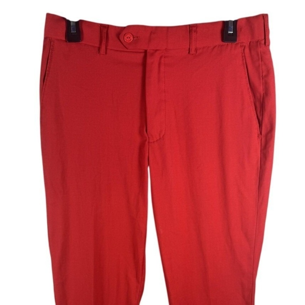 Bagazio Dress Pants Mens 30x30 Red Slim Fit Stretch Tapered Casual Work